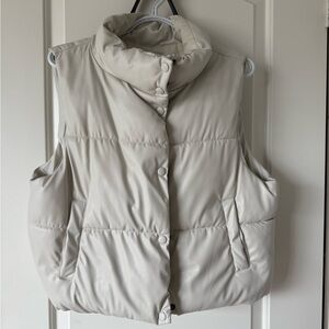 Women's Cream Puffer Vest